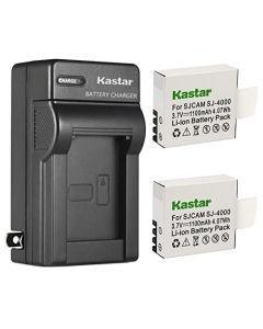 Kastar 2-Pack Battery and AC Wall Charger Replacement for Eken PG1050, SJ4000B, Qumox BAT-412 Battery, Eken H8, Eken H8 Pro, Eken H8R, Eken H9, Eken H9R, EKO Full HD 1080p WiFi, EKO HD 720p Camera