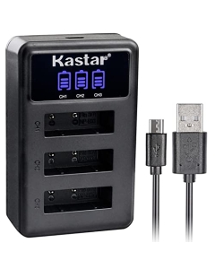 Kastar NP-BX1 LCD Triple USB Battery Charger Compatible with Sony NP-BX1, Type X, X-Series Rechargeable Battery Pack, Sony BC-CSX, BC-CSXB, BC-TRX, Acc-TRBX Charger, Shooting Grip VCT-SGR1