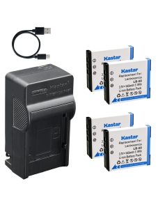 Kastar 4-Pack Battery and AC & USB-C Charger, Compatible with Lectrosonics LB-50, for SSM Transmitter IFBR1B Receiver Bodypack Audio Systems