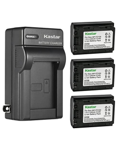 Kastar 3-Pack NP-FZ100 Battery and AC Wall Charger Replacement for Sony Alpha ZV-E1 – Full-Frame Mirrorless Vlog Camera, Alpha A6700 α6700 Hybrid Camera, Alpha A7C II α7C II, Alpha A7CR α7CR Camera
