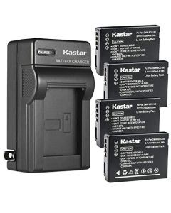 Kastar 4-Pack DMW-BCG10 Battery and AC Wall Charger Replacement for Panasonic Lumix DMC-ZR3, ZS1, ZS3, ZS5, ZS6, ZS7, ZS8, ZS9