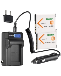 Kastar 2-Pack NP-BN1 Battery and LCD AC Charger Compatible with Sony Cyber-shot DSC-J10, Cyber-shot DSC-QX10, Cyber-shot DSC-QX30, Cyber-shot DSC-QX100, Cyber-shot DSC-T99, Cyber-shot DSC-T110 Cameras