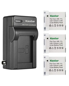Kastar 3-Pack Battery and AC Wall Charger Compatible with Canon SX400 is, SX410 is, SX420 is, ELPH 110 HS, ELPH 115 is, ELPH 120 is, ELPH 130 is, ELPH 135, ELPH 140 is, ELPH 150 is, ELPH 160 Cameras