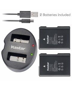 Kastar Battery (X2) and Dual USB Charger for Nikon EN-EL14, ENEL14, EN-EL14a, Nikon Coolpix P7000 P7100 P7700 P7800, D3100, D3200, D3300, D3400, D5100, D5200, D5300, D5600 DSLR, Df DSLR