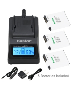 Kastar Fast Charger and 3-Pack Battery for Nik EN-EL12 Coolpix S800c S1000pj S1100pj S1200pj S6000 S6100 S6150 S6200 S6300 S8000 S8100 S8200 S9050 S9100 S9200 S9300 S9400 S9500 S9600 S9700 S9700s