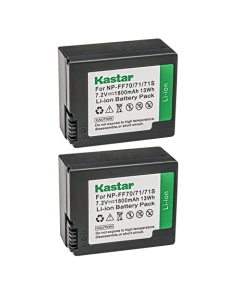 Kastar NP-FF70 Battery 2-Pack Replacement for Sony DCR-IP45, DCR-IP45E, DCR-IP5, DCR-IP55, DCR-IP55E, DCR-IP5E, DCR-IP7, DCR-IP7BT, DCR-IP7E, DCR-HC1000, DCR-HC1000E Camera