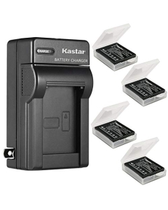 Kastar 4-Pack Battery and AC Wall Charger Replacement for Ricoh DB-60 DB-65 Battery, Ricoh BJ-6 Charger, Ricoh Caplio R3, Caplio R30, Caplio R4, Caplio R40, Caplio R5, WG-M1, GR, GR Digital