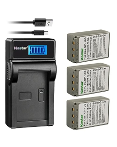 Kastar 3-Pack Battery and LCD USB Charger Compatible with Casio NP-100 NP-100L CNP100, NP-100DBA NP100DBA Battery, BC-100L BC100L Charger, Casio Exilim Pro EX-F1 EXF1, Exilim Pro EX-F1BK EXF1BK Camera