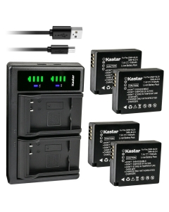 Kastar 4-Pack Battery and LTD2 USB Charger Replacement for Panasonic Lumix DMC-GF3 DMC-GF3C DMC-GF3K DMC-GF3W, Lumix DMC-GF5, Lumix DMC-GF6 DMC-GF6K DMC-GF6R DMC-GF6T DMC-GF6W DMC-GF6X, Lumix DMC-GX7