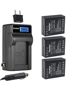 Kastar 3-Pack Fully Decoded Battery and LCD AC Charger Compatible with Olympus BLH-1, BLH-01, PS-BLH1, BCH-1, OM-D E-M1 Mark II, OM-D EM1 Mark II, OM-D E-M1 MARKII, OM-D E-M1 MARK2, OM-D E-M1X EM1X