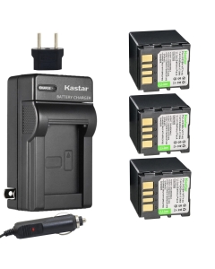 Kastar Battery 3x + Charger for JVC BN-VF714 GR-D250 GR-D270 GR-D290 GR-D390 GR-D450 GR-D650 GR-DF450 GR-DF570 GR-DF590 GR-X5 GZ-D240 GZ-DF240 GZ-DF470 GZ-MG27 GZ-MG39 GZ-MG40 GZ-MG60 GZ-MG70 GZ-MG500