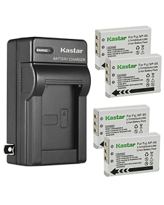 Kastar 4-Pack Battery and AC Wall Charger Replacement for Fujifilm NP-95 NP95 FNP-95 FNP95 Battery, Fujifilm BC-65N Charger, Fujifilm FinePix X100S, FinePix X100LE, FinePix X100T Cameras