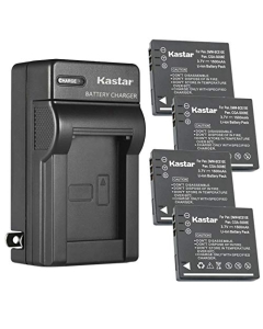 Kastar 4-Pack Battery and AC Wall Charger Replacement for Panasonic Lumix DMC-FX38T DMC-FX38W, Lumix DMC-FX55 DMC-FX55EB-K DMC-FX55EF-K DMC-FX55EF-S DMC-FX55EG DMC-FX55EG-K DMC-FX55EG-S DMC-FX55GK