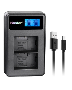 Kastar LCD Dual Charger for Panasonic DMW-BMB9 DMW-BMB9E DMW-BMB9PP & Panasonic Lumix DMC-FZ40 DMC-FZ45 DMC-FZ47 DMC-FZ48 DMC-FZ60 DMC-FZ62 DMC-FZ70 DMC-FZ72 DMC-FZ100 DMC-FZ150 Leica V-Lux2 V-Lux3