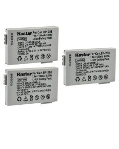Kastar 3-Pack Battery Replacement for Canon BP-208 BP-208DG BP-308 BP-310 BP-315 Battery, Canon DC220 DC230 iViS DC22 iViS DC50 iViS DC200 Elura 100 FVM300 IXY DVS1 MVX1Si MVX430 MVX450 MVX460 Cameras