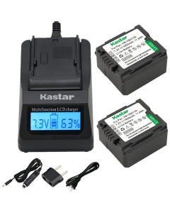 Kastar Ultra Fast Charger and Battery (2-Pack) for Panasonic VW-VBG130, Lumix DMC-L10, HDC-HS250, HDC-HS300, HDC-HS700, HDC-SD10, HDC-SD600, HDC-SD700, HDC-SDT750, HDC-TM10, HDC-TM15, HDC-TM300
