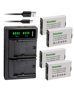 Kastar 4-Pack U120 Battery and LTD2 Charger Compatible with URC BATT-TRC1080 BTBL73386 Battery, URC TRC-1080 URC TRC-820 URC MX-1400 URC MXHP-R500 URC MXHP-R700 URC HS-R100 URC RM-2 Remote Control