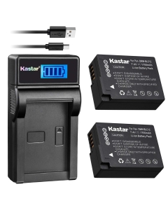 Kastar Battery (X2) & Slim LCD Charger for Panasonic DMW-BLC12, DMW-BLC12E, DMW-BLC12PP and Panasonic Lumix DMC-FZ200, DMC-FZ1000, DMC-G5, DMC-G6, DMC-GH2 Digital Cameras