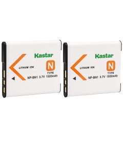 Kastar Battery (2-Pack) Replacement for Sony NP-BN1 DSC-TX20 DSC-TX30 DSC-W530 DSC-W570 DSC-W650 DSC-W800 DSC-W830 DSC-W560 DSC-T99 DSC-TX5 DSC-W320