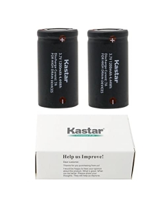 Kastar Battery 2-Pack Replacement for 3.7V 1200mAh Li-ion IMR18350, Flat Top, High Drain 7A Discharge Rechargeable Lithium-ion Battery