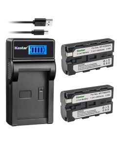 Kastar Battery (X2) & LCD USB Charger Replacement for Sony NP-F570 NP-F550 NP-F330 and CCD-RV100 RV200 SC5 SC9 SC55 TR1 TR215 TR516 TR716 TR818 TR910 TR917 TR940 & LED Video Light or Monitor Battery