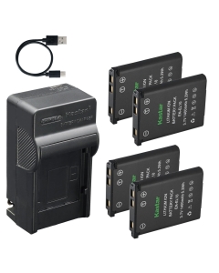 Kastar 4-Pack Battery and AC & USB-C Charger, Compatible with Nikon EN-EL10 and Nikon Coolpix S60 S80 S200 S210 S220 S230 S500 S510 S520 S570 S600 S700 S3000 S4000 S5100 Digital Cameras