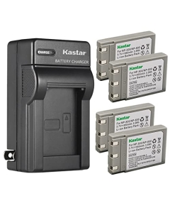 Kastar 4-Pack Battery and AC Wall Charger Replacement for Konica DR-LB4, Minolta NP-500 NP-600 Battery, Konica Revio KD-310 KD-310Z KD-400Z KD-410Z KD-500Z KD-510Z Minolta DiMage G400 G500 G600 Camera