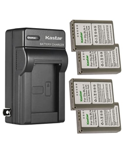 Kastar 4-Pack Battery and AC Wall Charger Replacement for Olympus BLN-1 BLN1 Battery, Olympus BCN-1 BCN1 Charger, Olympus M-D E-M1, OM-D E-M5, OM-D E-M5 Mark II, Pen E-P5, Pen-F Cameras