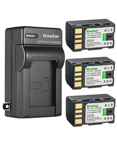 Kastar 3-Pack Battery and AC Wall Charger Replacement for JVC GZ-MG131 GZ-MG131EK GZ-MG131EX GZ-MG131US GZ-MG132 GZ-MG132EK GZ-MG132EX GZ-MG132US GZ-MG133 GZ-MG133EK GZ-MG133EX GZ-MG133US GZ-MG134