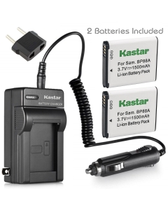 Kastar Battery (X2) & AC Travel Charger for Samsung BP-88A, BP-88, EA-BP88A and Samsung DV200, Samsung DV300, Samsung DV300F Digital Cameras