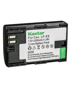 Kastar 1-Pack LP-E6 Battery Replacement for Canon EOS R, EOS Ra, EOS R5, EOS R6, EOS 90D, XC10, XC15, EOS 5D Mark II, EOS 5D Mark III, EOS 5D Mark IV, EOS 5DS, EOS 5DS R Camera