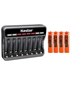 Kastar 4-Pack Battery and CMH8 Smart USB Charger Compatible with Panasonic KX-TGE262 KX-TGE262S KX-TGE263 KX-TGE263B KX-TGE263S KX-TGE264 KX-TGE264S KX-TGE270 KX-TGE270S KX-TGE272 KX-TGE272S