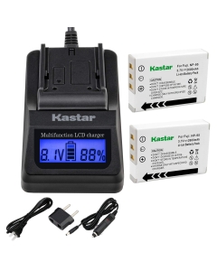 Kastar Fast Charger + Battery (2-Pack) for Fujifilm NP-95 & Finepix F30, Finepix F31FD, Finepix Real 3D W1, Finepix X30, Finepix X100, Finepix X100T, Finepix X100LE, Finepix X100S, Finepix X-S1 Camera