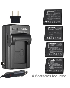 Kastar Battery (4-Pack) and Charger Kit for Panasonic DMW-BCJ13 DMW-BCJ13E DMW-BCJ13PP Leica BP-DC10/DC10-E/DC10-U and Panasonic Lumix DMC-LX5 DMC-LX55 DMC-LX5K DMC-LX5W DMC-LX7 Leica D-Lux 5 D-Lux 6