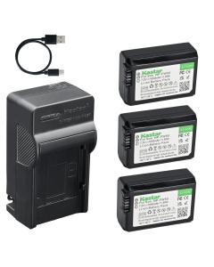 Kastar 3-Pack Battery and AC & USB-C Charger, Compatible with Sony Alpha A6000 A6400 A6500 A7 A7II A7R A7S A5100 A5000 RX10 RX10II RX10III RX10IV NEX-5 NEX-6 NEX-7 ZV-E10 Pixii A1571 A2572+ Cameras
