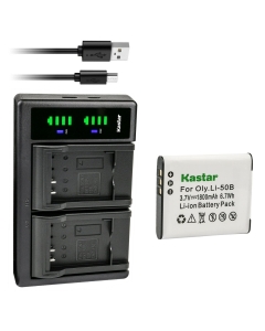 Kastar 1-Pack Battery and LTD2 USB Charger Compatible with Pentax Optio I-10, Optio RZ10, Optio RZ18, Megazoom X70, Optio WG-1, Optio WG-1 GPS, Optio WG-2, Optio WG-2 GPS, Optio WG-3, Optio WG-3 GPS