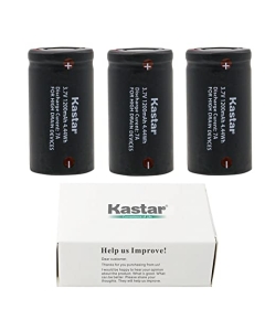 Kastar Battery 3-Pack Replacement for 3.7V 1200mAh Li-ion IMR18350, Flat Top, High Drain 7A Discharge Rechargeable Lithium-ion Battery