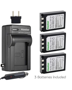 Kastar Battery (3-Pack) and Charger Kit for Olympus LI-10B LI-12B and Olympus Stylus 300,400,500,600,800,C-50,60,70,470,760,770,5000 Camera