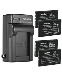 Kastar 4-Pack Battery and AC Wall Charger Replacement for Listen LA-365 Battery, Listen iDSP RF Receiver, M1, Media Interface, Point M1 Microphone, LR-5200-072 Advanced Intelligent DSP RF Receiver