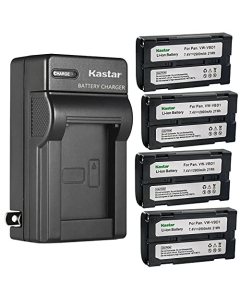 Kastar 4-Pack Battery and AC Wall Charger Replacement for VM30, VM30A, VMBP502, VMBPL13, VM-BPL13A, VM-BPL13J, VMBPL27, VM-BPL27A, VM-BPL30, VMBPL60A, VM-H955LA, VM-H975LA, JVC BN-V812U, BN-V814U