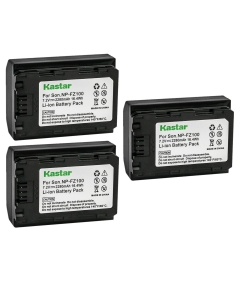 Kastar 3-Pack NP-FZ100 Rechargeable Li-ion Battery Replacement for Sony FX3 Full-Frame Cinema Camera, Sony Alpha 1 Mirrorless Digital Camera, Sony Alpha A7 α7 Series, Sony Alpha ILCE-7M3 Series