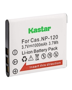 Kastar Battery for Cas NP-120, NP120, CNP120 and Cas Exilim EX-S200 EX-S300 EX-Z31 EX-Z680 EX-Z690 EX-ZS10 EX-ZS12 EX-ZS15 EX-ZS20 EX-ZS26 EX-ZS30 Digital Camera