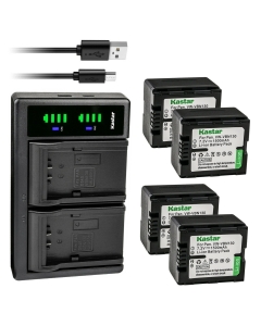 Kastar 4-Pack VW-VBN130 Battery and LTD2 USB Charger Replacement for Panasonic VW-VBN070, VW-VBN130, VW-VBN260, HDC-SD800K, HDC-SD800P, HDC-SD900, HDC-SD909, HDC-TM900, HDC-TM900GK, HDC-TM900GK-3D