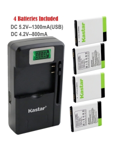Kastar Galaxy S7500 Battery (4-Pack) and intelligent mini travel Charger ( with high speed portable USB charge function) for Samsung GALAXY MINI 2, GALAXY ACE PLUS GT-S7500, GT-S6500, GT-S6500D, ACE DUOS SCH-I589, AT&T, T-Mobile, Sprint, Verizon Smartphon