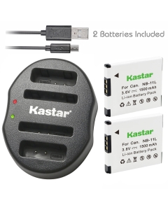 Kastar Battery (X2) & Dual USB Charger for NB-11L A2400 is A3400 is A4050 is, SX400 is SX410 is SX420 is, ELPH 170 is ELPH 360 HS, IXUS 125 HS 150 IXUS 155 IXUS IXUS 240 HS IXUS 285 HS
