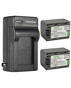 Kastar 2-Pack NP-FP70 / FP71 Battery and AC Wall Charger Replacement for Sony HDR-HC3E, DCR-DVD103, DCR-DVD105, DCR-DVD202, DCR-DVD203, DCR-DVD205, DCR-DVD304, DCR-DVD305, DCR-DVD403 Camera