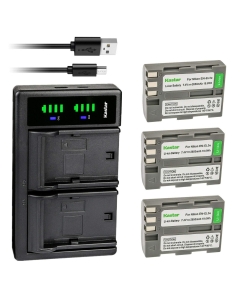 Kastar 3-Pack EN-EL3e Battery and LTD2 USB Charger Replacement for Nikon EN-EL3e, EN-EL3a, EN-EL3 Battery, Nikon MH-18, MH-18a, MH-19 Charger, Nikon D80, D90 Camera, Nikon MB-D10, MB-D80 Battery Grip
