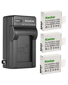 Kastar 3-Pack Battery and AC Wall Charger Replacement for Findway Fitfort Floureon, GeeKam GeekPro, GIT GIT-LB101, GT Road 4K, HYSJY homkm HLS, ItsCamera iconntechs, JEEMARK JUNING, Kebo Koiiko