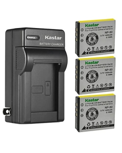 Kastar 3-Pack Battery SX-50 and AC Wall Charger Replacement for SiOnyx Aurora SX-50 Battery, SiOnyx Aurora PRO Night Vision Camera, SiOnyx Aurora IR Night Vision Camera