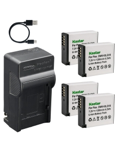 Kastar 4-Pack Battery and AC & USB-C Charger Compatible with Panasonic DMW-BLG10 BLG10E BLG10PP Lumix GF3 GF5 GF6 GX7 GX80 GX85 GX9 LX100 LX100 II ZS60 ZS70 ZS80 ZS100 ZS200 Leica BP-DC15 D-Lux C-Lux